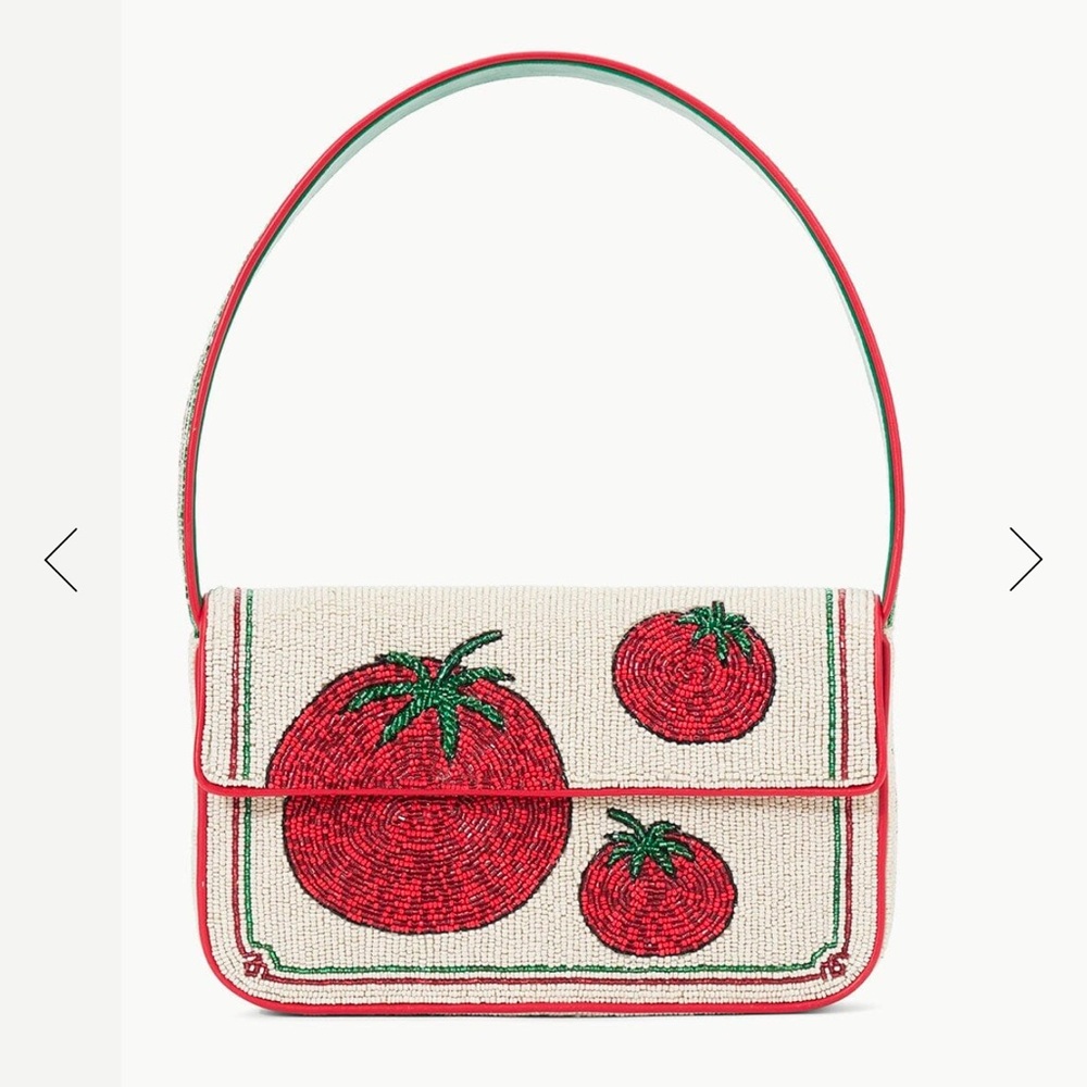 STAUD beaded Tommy tomato bag